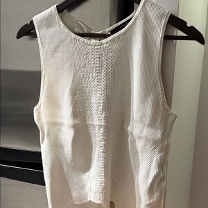 Chic White Textured Tank Top